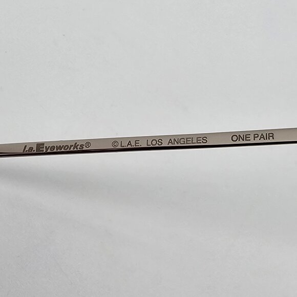 L.A. Eyeworks Walnut Cat Eye Sparkle Net Shiny Silver Eyeglasses Frame w/ Case - Picture 10 of 16